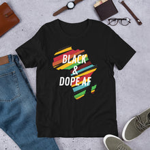 Load image into Gallery viewer, Short-Sleeve Unisex Black & Dope T-Shirt